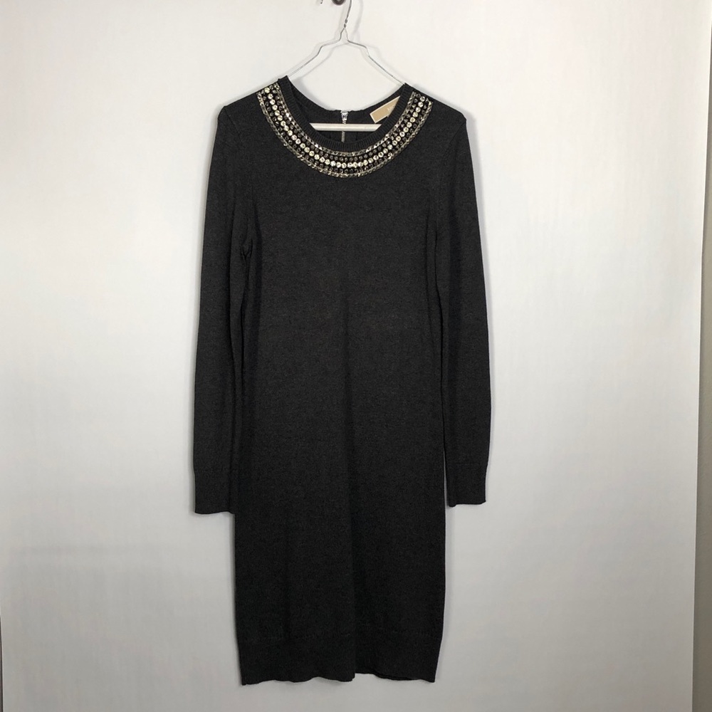 Michael Kors Gray Knitted Sweater Dress